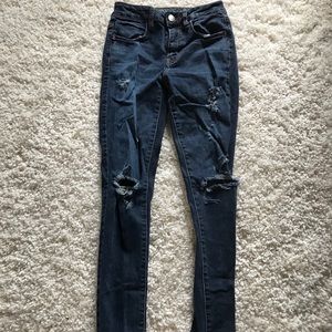 High waisted denim skinny jeans